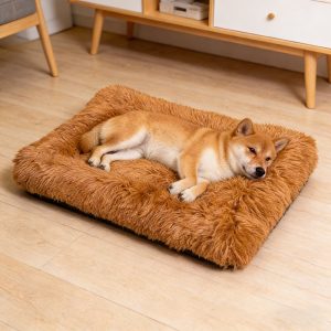 Fluffy Plush Soft Flat Animal Pet Sleeping Bed Dog Cat Bed Mattress M 50 x 35 x 8cm Random Colours