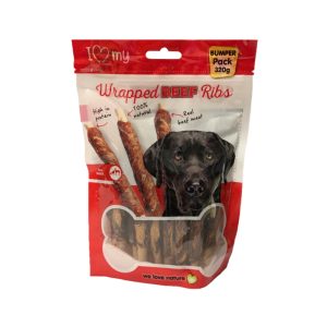 320g Pet Dog Treats Wrapped Beef Ribs