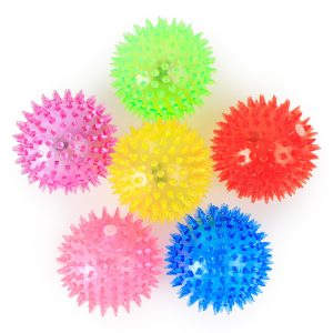 1pc Light up LED Dog Ball Pet Dog Flashing Light Up Spikey LED Ball Glowing Interactive Dog Toy Random Colours