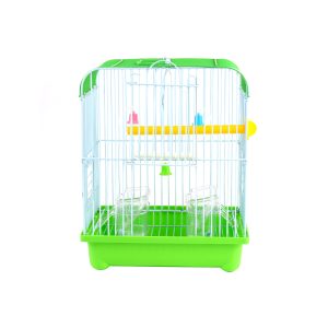 Small Bird Cages 22cm x 27cm x 16cm for Canaries, Budgies, Finches, Metal, Accessories Easter Green