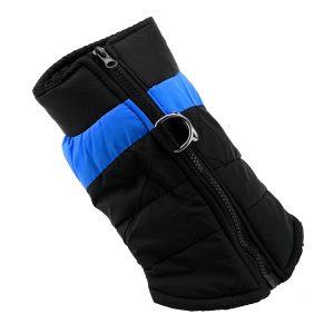 Comfy Soft Dog Vest Jacket Waterproof Padded Pet Clothes Warm Vest Coat Size L - Blue